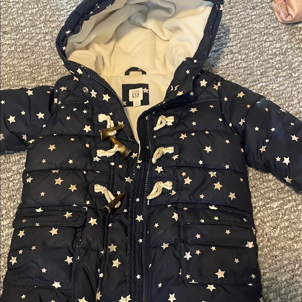GAP Kids Star Pattern Puffer Jacket - Navy